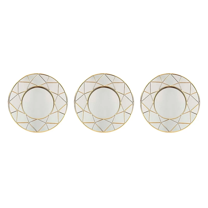 10X10 Mirrored Round 3Pc Set 3 10X10 Mirrored Round 3Pc Set