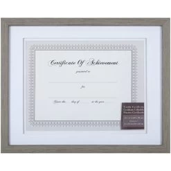 11x14 Matted To 8.5x11 White Linear Frame With White Mat Document Frame