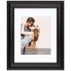 11x14 Matted To 8x10 Ridged Beaded Profile Wall Frame, Black