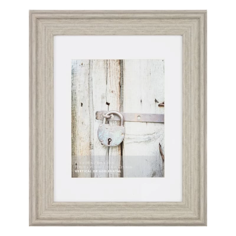 11x14 Matted To 8x10 Scoop Profile White Mat Wall Frame, Light Grey 3 11x14 Matted To 8x10 Scoop Profile White Mat Wall Frame, Light Grey
