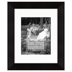 11x14 Matted To 8x10 Wide Linear Portrait Wall Frame, Black