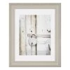 14x18 Matted To 11x14 Scoop Profile White Mat Wall Frame, Light Grey