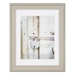 14x18 Matted To 11x14 Scoop Profile White Mat Wall Frame, Light Grey