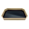16In Black Glass And Wood Tray -Finest Home Decoration 16in black glass and wood tray