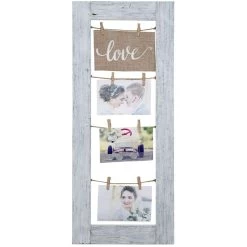 3-Clip Burlap Love Banner Photo Collage, 11x27