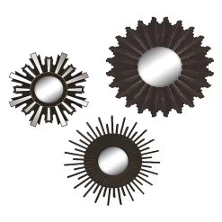 3-Piece Brown Wall Mirror Set