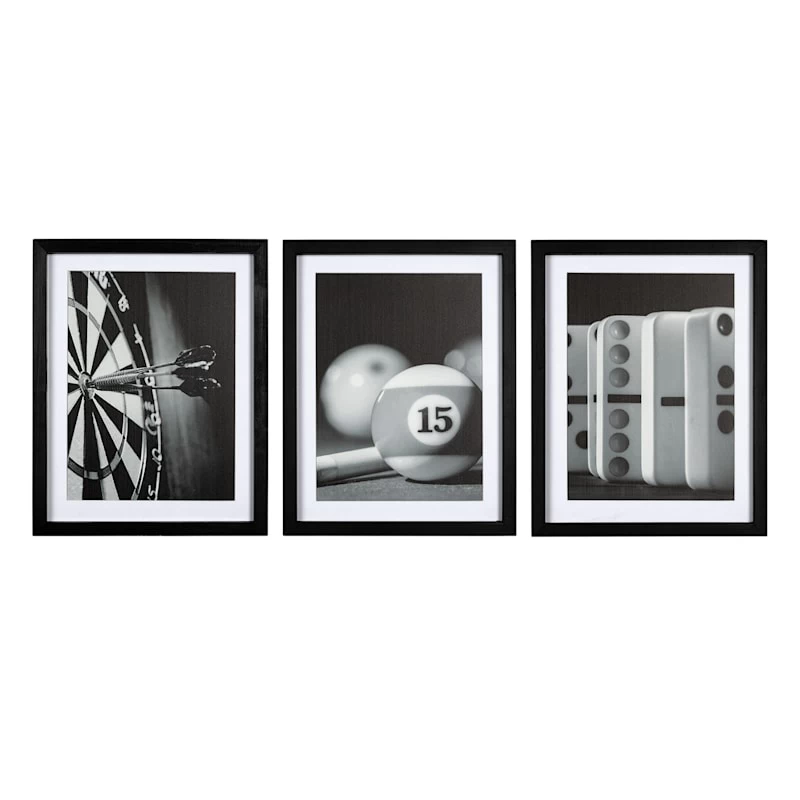 3-Piece Games Wall Art, 11x14 3 3-Piece Games Wall Art, 11x14