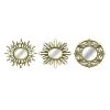 3-Piece Gold Ornate Wall Mirror Set, 10"