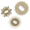 3-Piece Gold Sunburst Accent Wall Mirror Set