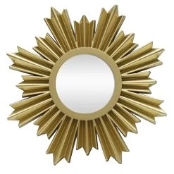 3-Piece Gold Sunburst Wall Mirror Set, 10" -Finest Home Decoration 3 piece gold sunburst wall mirror set 10 3