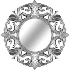 3-Piece Ornate Silver Wall Mirror Set, 10" -Finest Home Decoration 3 piece ornate silver wall mirror set 10 4