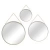 3-Piece Round Mirror Set W/Chain Hanger