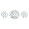 3-Piece White Floral Accent Wall Mirror Set, 14"