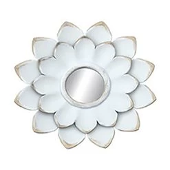 3-Piece White Floral Accent Wall Mirror Set, 14" 9 3-Piece White Floral Accent Wall Mirror Set, 14" -Finest Home Decoration 3 piece white floral accent wall mirror set 14 2