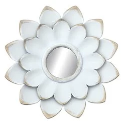 3-Piece White Floral Accent Wall Mirror Set, 14" 11 3-Piece White Floral Accent Wall Mirror Set, 14" -Finest Home Decoration 3 piece white floral accent wall mirror set 14 4