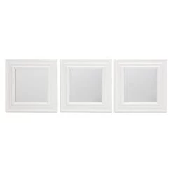 3-Piece White Square Wall Mirror Set, 10"