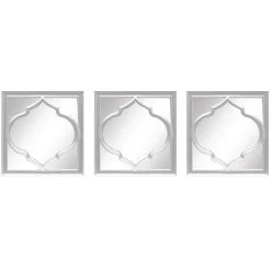 3-Piece White Wall Mirror Set, 10"