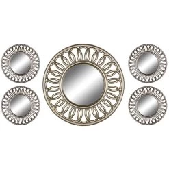 5-Piece Framed Round Wall Mirror Set