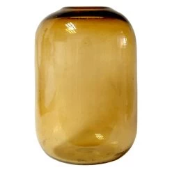 9 AMBER GLOBE GLASS VASE