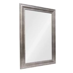Antiqued Silver Barb Framed Wall Mirror, 24x36