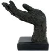 Black Hammered Hand Serving Sculpture, 9"