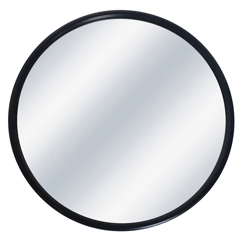 Black Metal Round Wall Mirror, 22" 3 Black Metal Round Wall Mirror, 22"