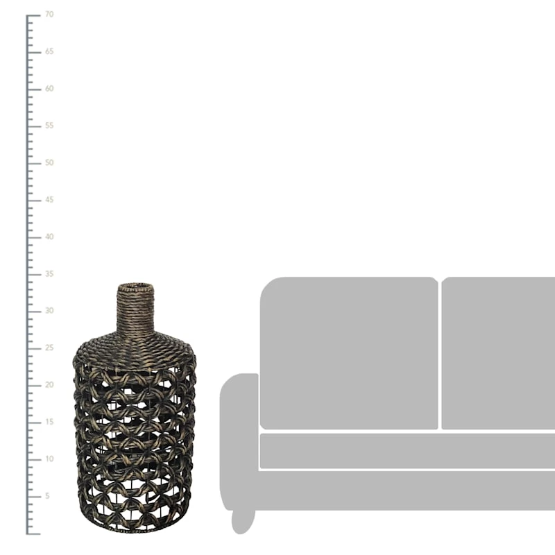 Black Water Hyacinth & Metal Vase, 34" 4 Black Water Hyacinth & Metal Vase, 34" - Image 2