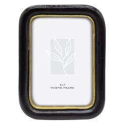Black With Gold Detail Edge Tabletop Picture Frame, 5x7