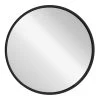 Black Wooden Round Wall Mirror, 28"