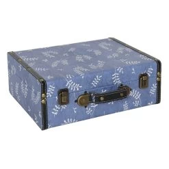 Blue Printed Luggage Box Decor, 13x9