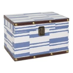 Blue & White Wood Box Decor, 10x6