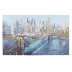 Brooklyn Bridge Embellished Canvas Wall Art, 60x36