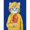 Cat In Fisherman Jacket Canvas Wall Art, 12x16