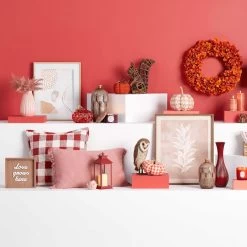 Cherry Red Carved Vase, 15" -Finest Home Decoration cherry red carved vase 15 3