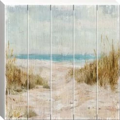 Coastal Printed Wood Canvas Wall Art, 20"