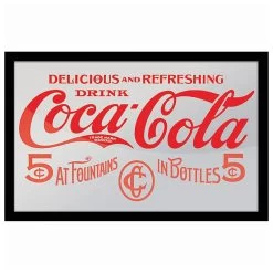 Coca Cola Delicious & Refresh Framed Printed Mirror, 15x10