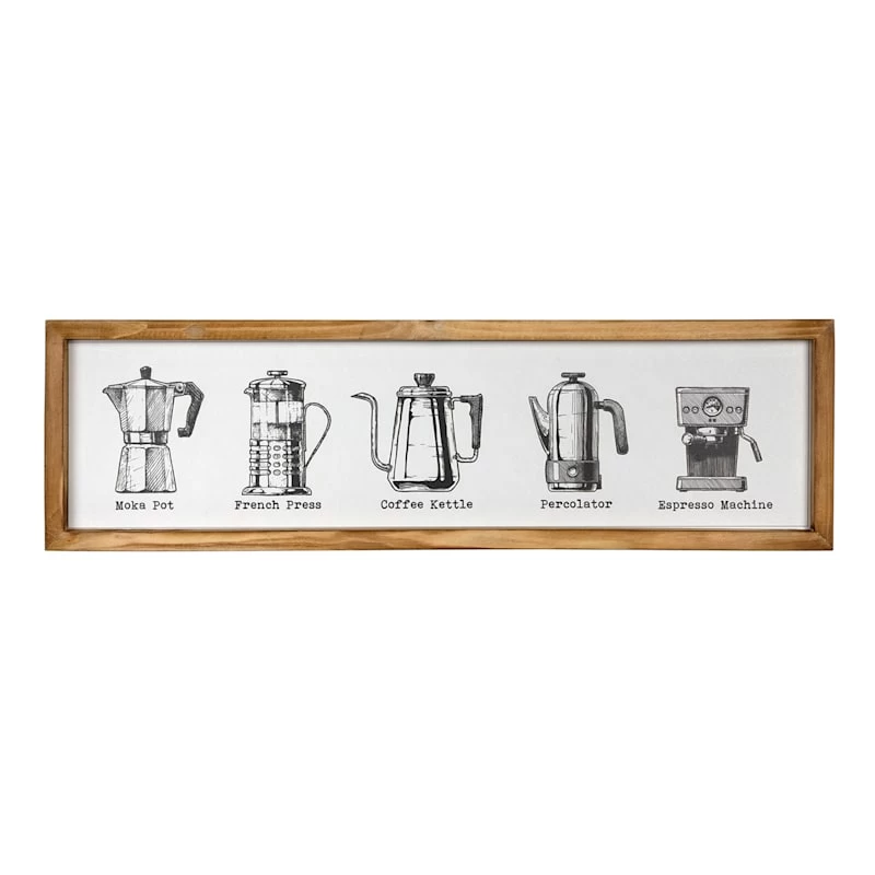 Coffee Machines Wall Art, 28x8 3 Coffee Machines Wall Art, 28x8