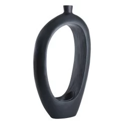 Crosby St Black Open Circle Floor Vase, 40"