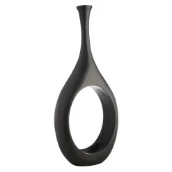 Crosby St Black Open Circle Floor Vase, 48"