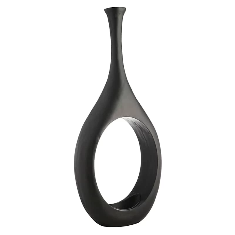 Crosby St Black Open Circle Floor Vase, 48" 3 Crosby St Black Open Circle Floor Vase, 48"