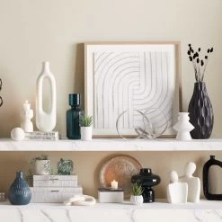 Crosby St Glass Framed Nesting Lines Wall Art, 25" -Finest Home Decoration crosby st glass framed nesting lines wall art 25 2