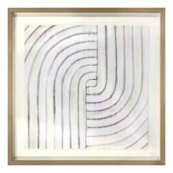 Crosby St Glass Framed Nesting Lines Wall Art, 25"