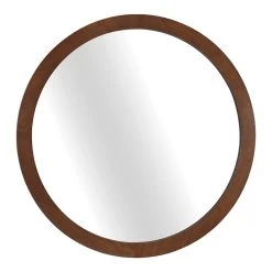 Crosby St Round Wooden Wall Mirror, 24"