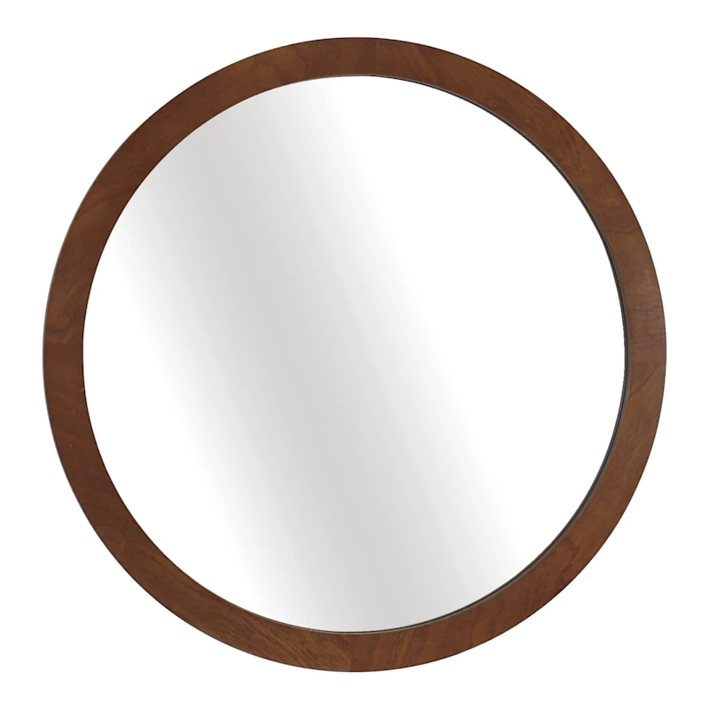 Crosby St Round Wooden Wall Mirror, 24" 3 Crosby St Round Wooden Wall Mirror, 24"