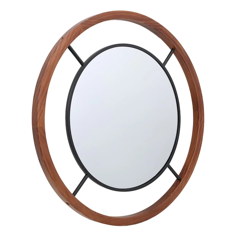 Crosby St Wooden Wall Mirror, 30" 4 Crosby St Wooden Wall Mirror, 30" - Image 2