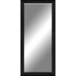 Distressed Black Bevel Mirror, 29x63