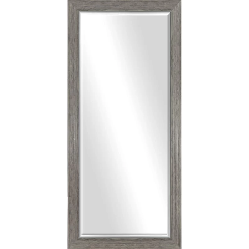 Distressed Gray Beveled Mirror, 29x63 3 Distressed Gray Beveled Mirror, 29x63