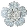 Embossed Blue Metal Flower Wall Decor, 10"