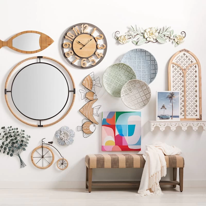 Embossed Blue Metal Flower Wall Decor, 10" 5 Embossed Blue Metal Flower Wall Decor, 10" - Image 3