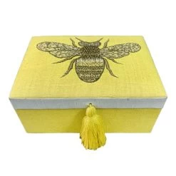 Embroidered Bee Jewelry Box -Finest Home Decoration embroidered bee jewelry box 1